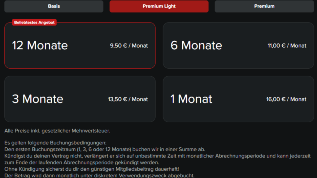 JOYclub Kosten bei der Premium Light Mitgliedschaft